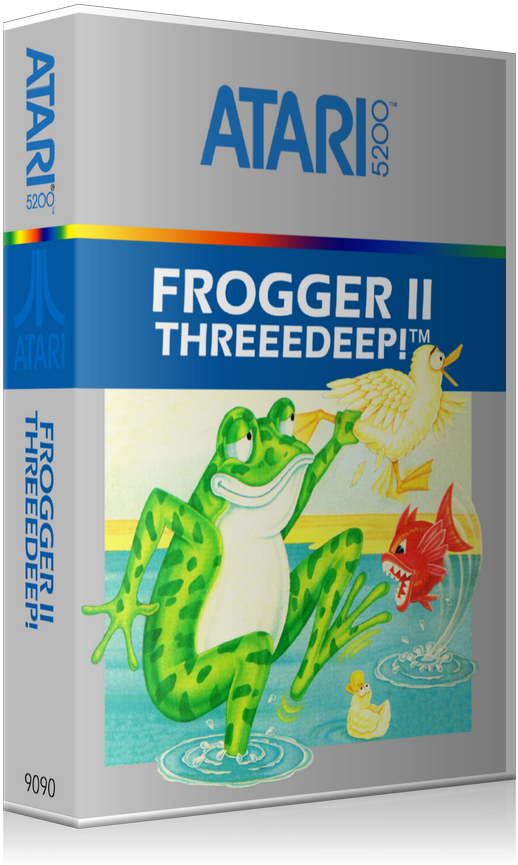 Atari 5200 Frogger Ii Three Deep 2 Game Cover To Fit - Frogger Ii: Threedeep (coleco Vision)- (800x900), Png Download