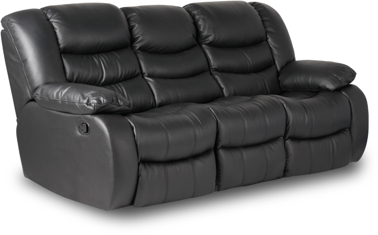Leather Recliner Sofa 3-seater Amanda - Черен Кожен Диван Тройка (800x800), Png Download