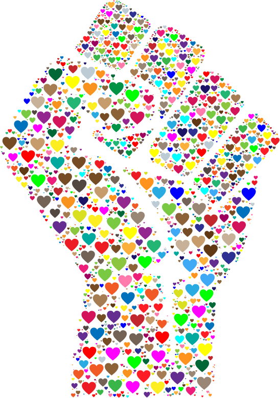 Colorful Fist Of Love 2 - Colorful Fist (548x780), Png Download