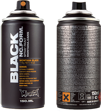 Montana Spraycan Black 150ml - Montana Spray Paint Can (600x600), Png Download