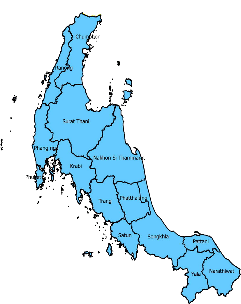 Map Of Thailand North East South West (1022x1109), Png Download