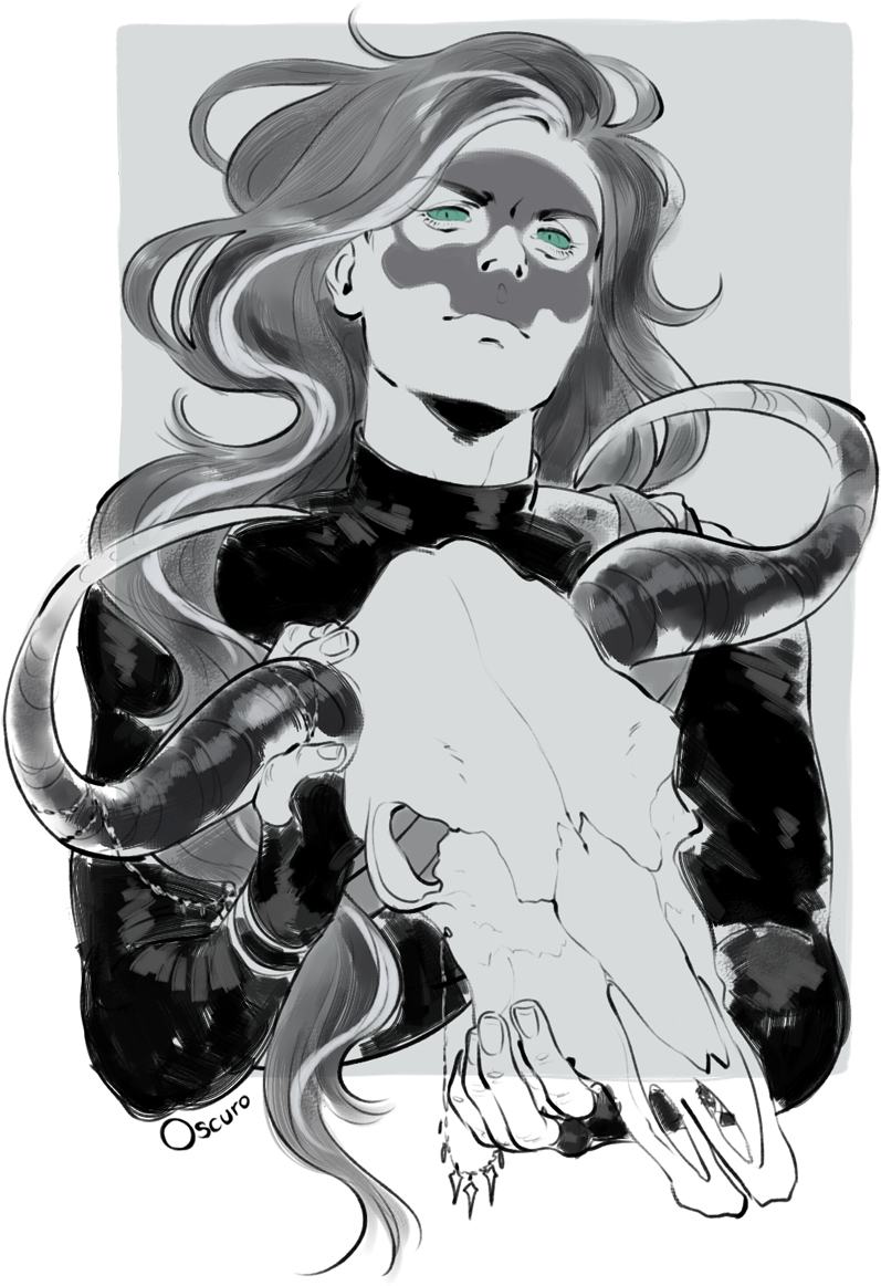 Demon Skull - Illustration (880x1200), Png Download