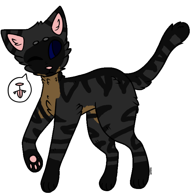 F2u Cat Base By Bowerbirbs-d83xbdy - Dark Tabby Warrior Oc (652x637), Png Download
