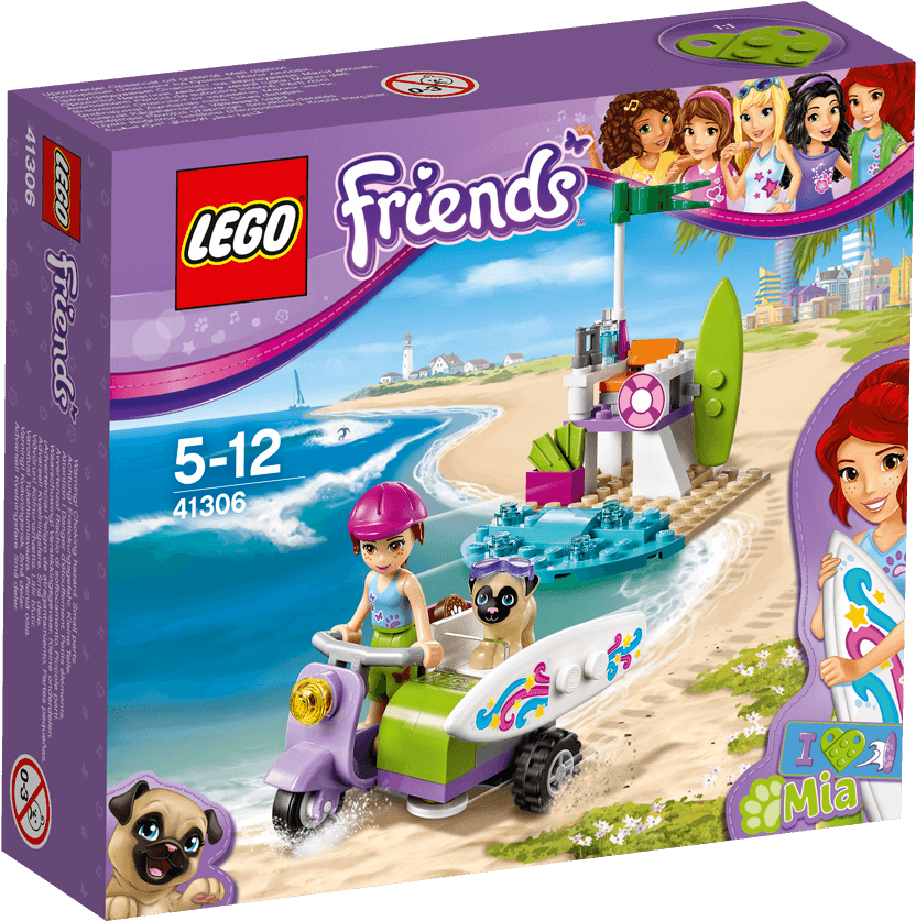 Lego Mias Beach Scooter - Lego 41306 - Friends Mia's Beach Scooter (1488x837), Png Download