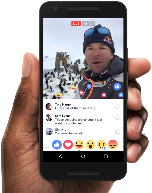 Facebook Live Reactions - Facebook Live Closed Captioning (625x779), Png Download