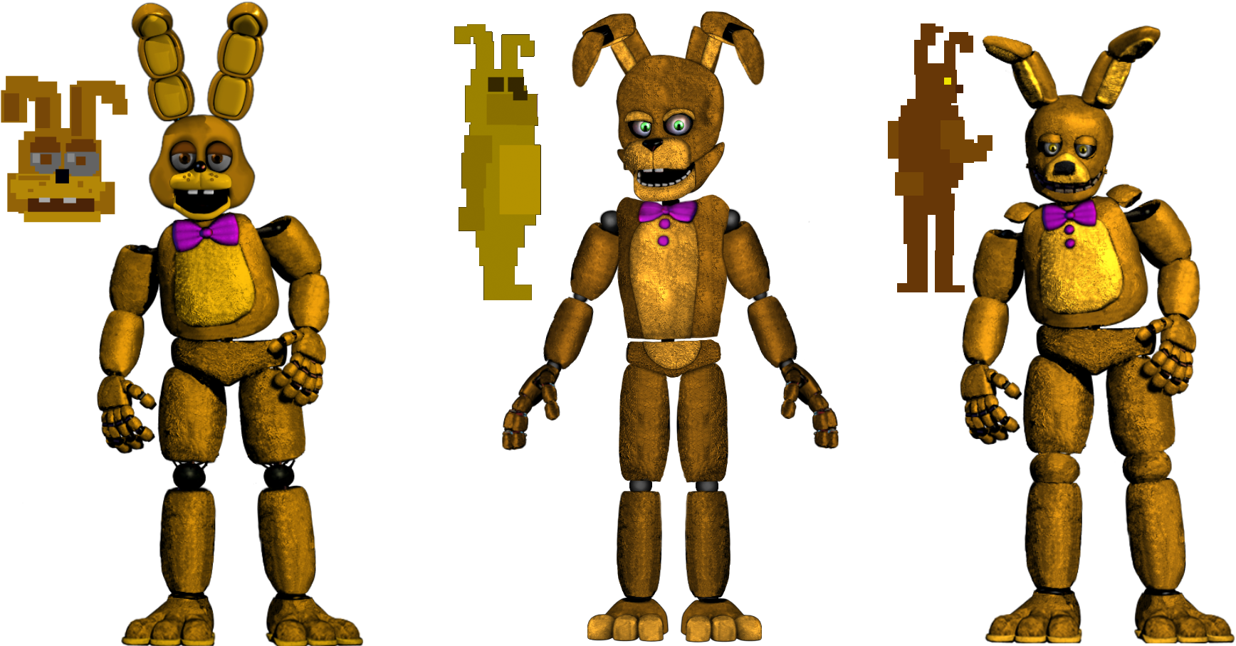 What I Think The Fnaf 4 Minigames Sprites Of Spring - Spring Bonnie Fnaf 4 Minigame (1995x922), Png Download