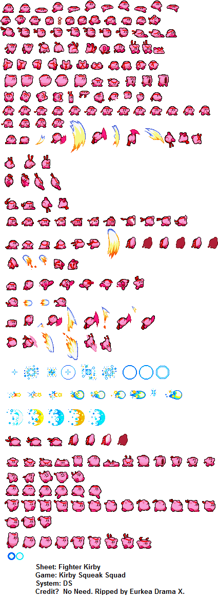 Frrbr2i ] Fighter Kirby - Kirby Amazing Mirror Sprite Sheet (440x1200), Png Download