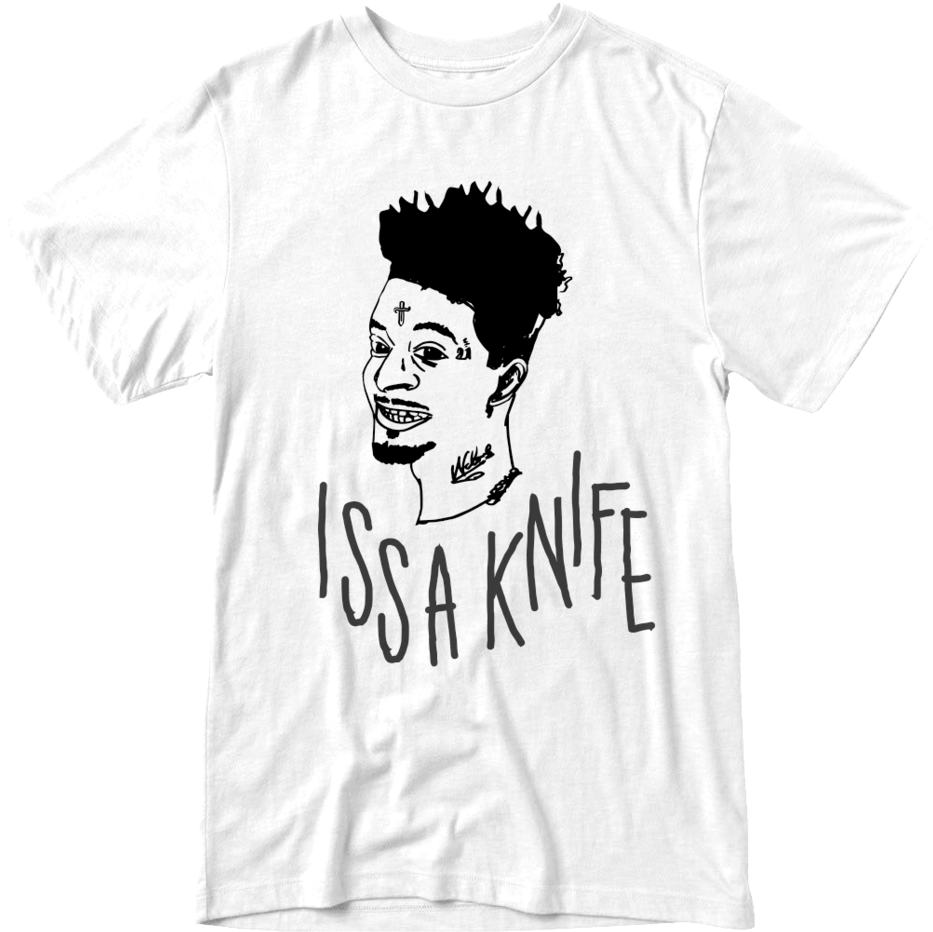 21 Savage Issa Knife T-shirt - 21 Savage (1024x1024), Png Download