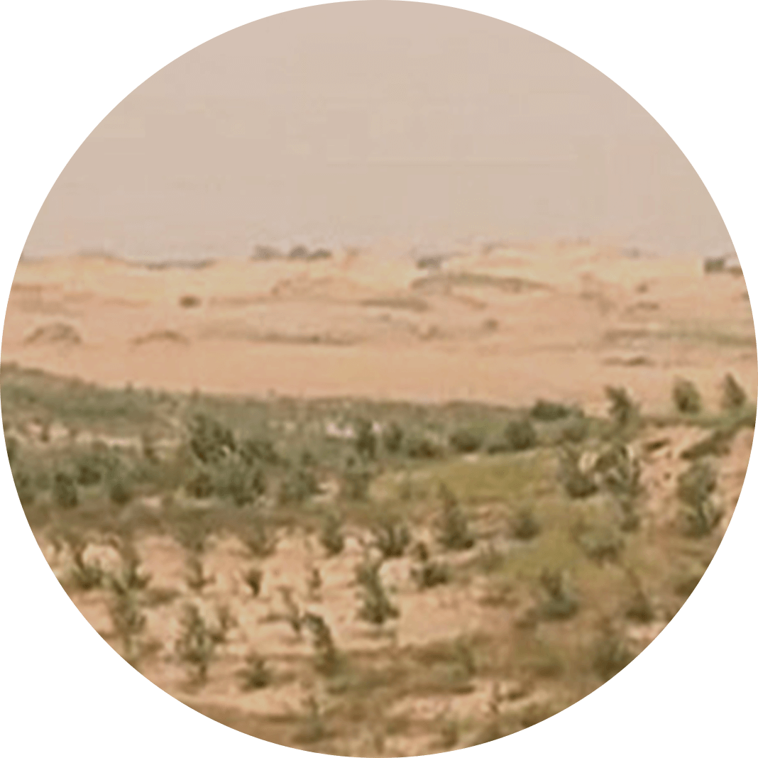 Greening The Horqin Desert Part - Circle (1068x1068), Png Download