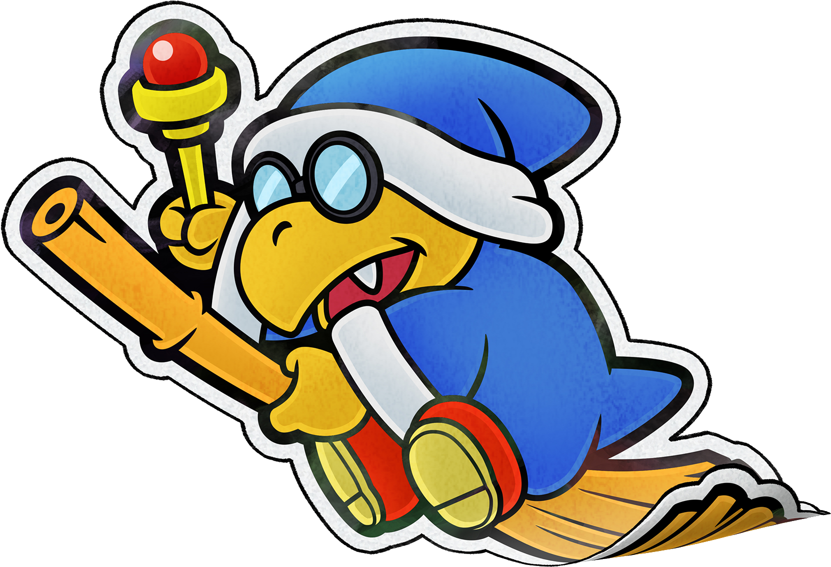 Paper Kamek Pj Artwork - Mario And Luigi Paper Jam Paper Kamek (1800x1800), Png Download
