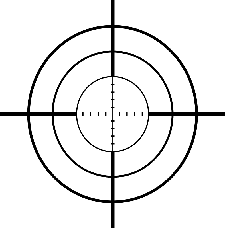Clip Royalty Free Download Crosshairs Incremented Weapons - Transparent Gun Scope Png (800x800), Png Download