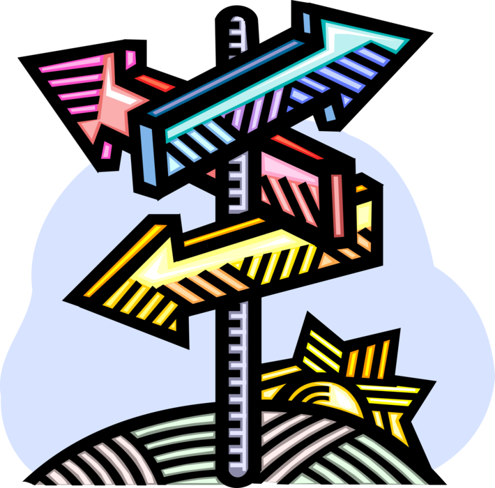 Vector Illustration Of Highway Vehicular Traffic Direction - Symbols For Indecisiveness (710x700), Png Download