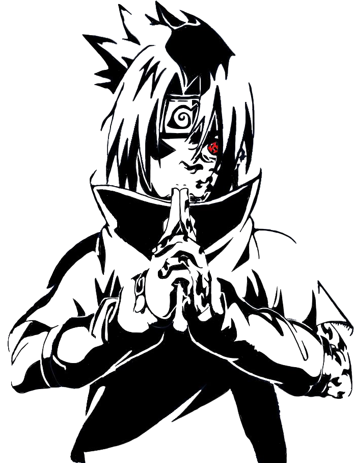 Report Abuse - Sasuke Stencil (695x908), Png Download