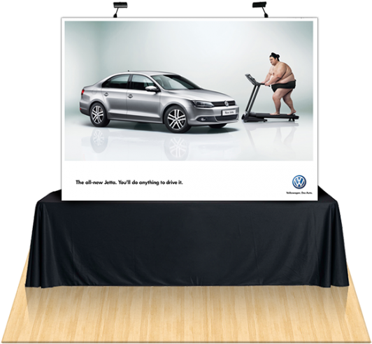 8ft Straight Table Top Fabric Display - Volkswagen Jetta (600x600), Png Download