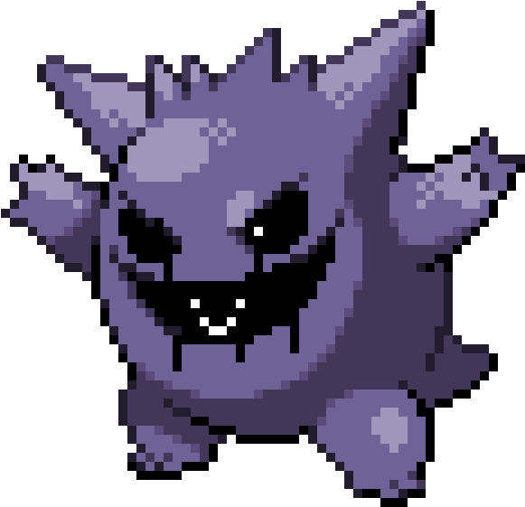 Gengar - Gengar Black And White Sprite (740x620), Png Download
