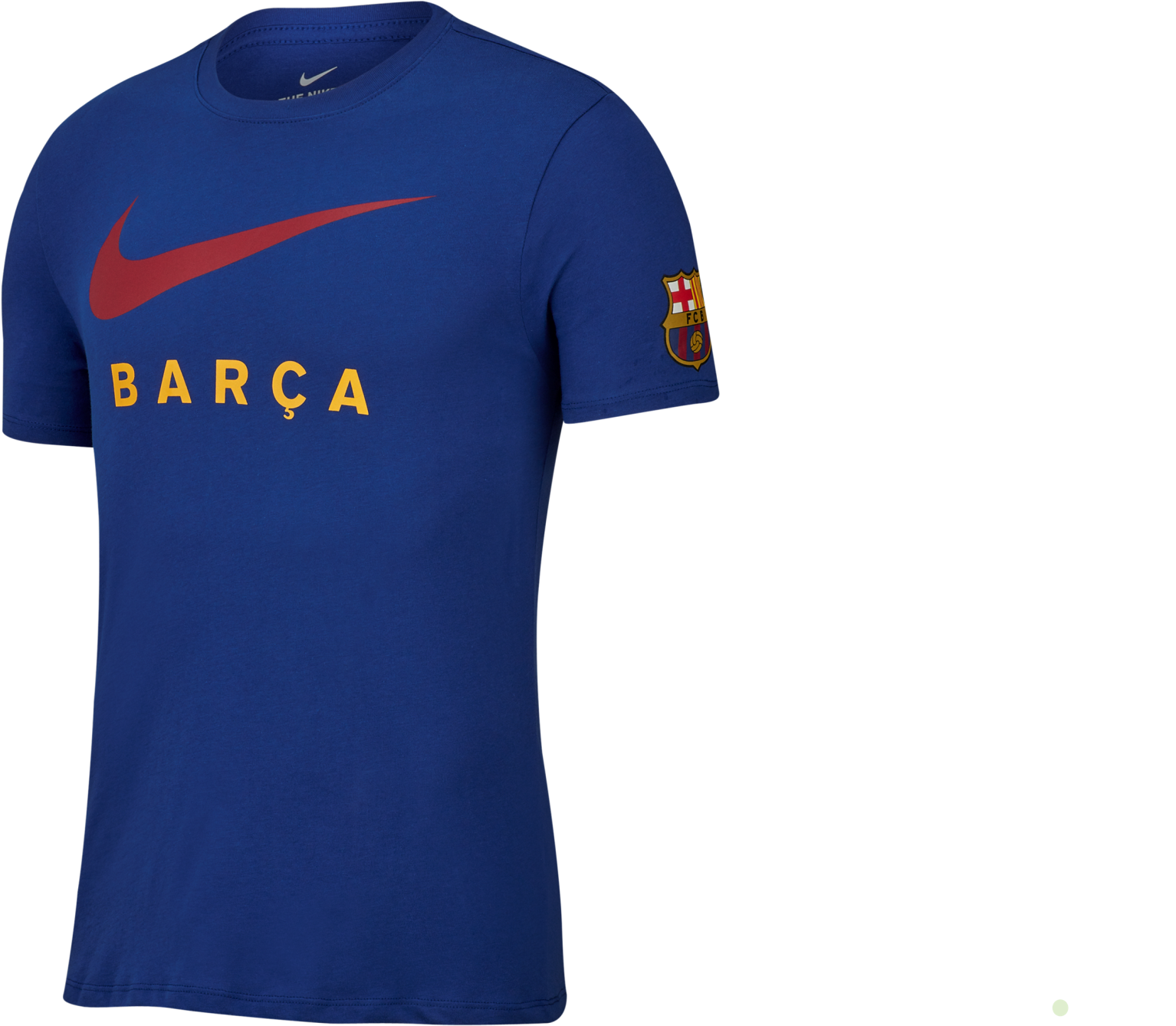 T Shirt Nike Fc Barcelona Tee Large Swoosh Av5056 455 - T-shirt (2128x1416), Png Download