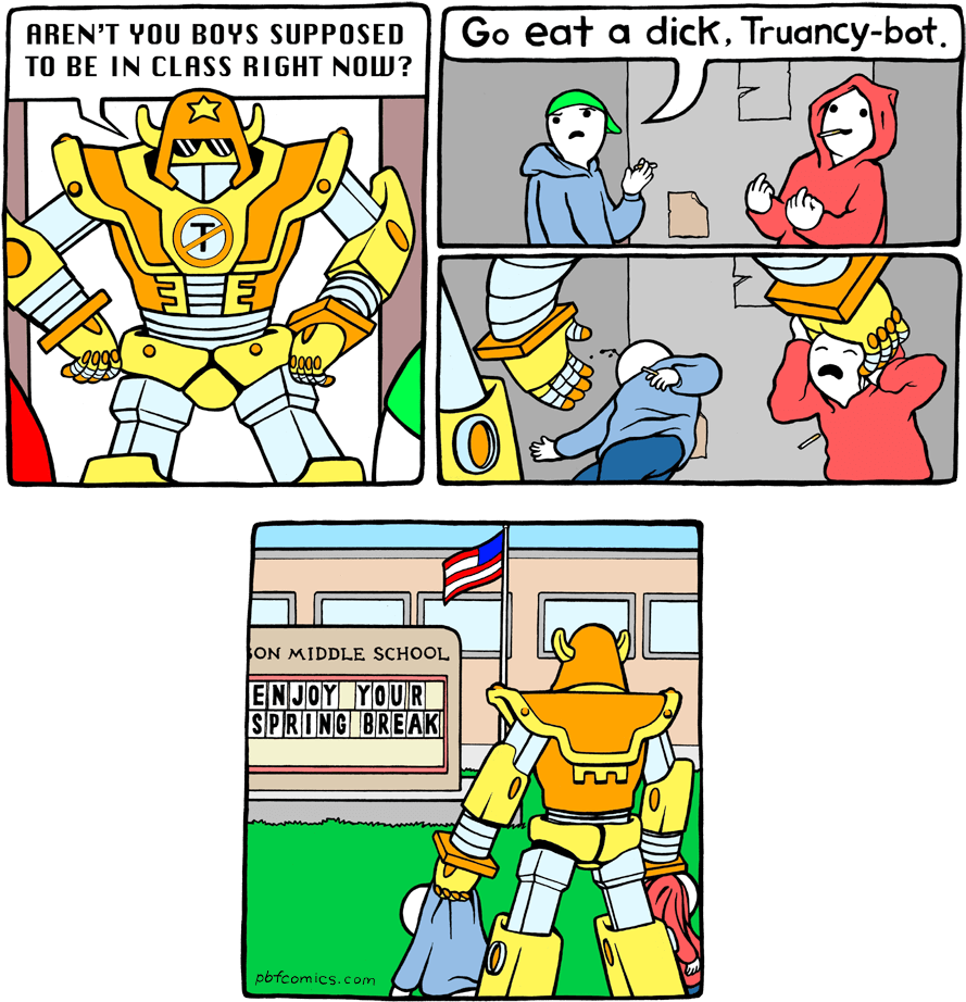 Truancy Bot - « - Sergeant Grumbles Bear Comic (900x942), Png Download