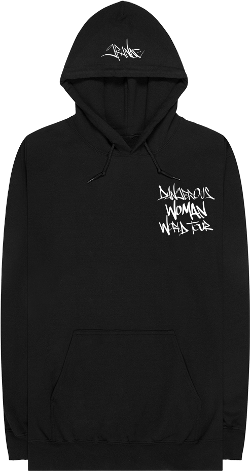 Black World Tour Tag Hoodie - Dangerous Woman Tour Black Hoodie (1000x1000), Png Download