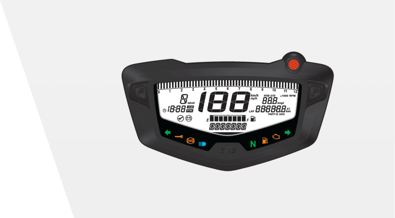 Velocímetro Interactivo Completamente Digital - Apache Rtr 160 4v Black (1256x694), Png Download