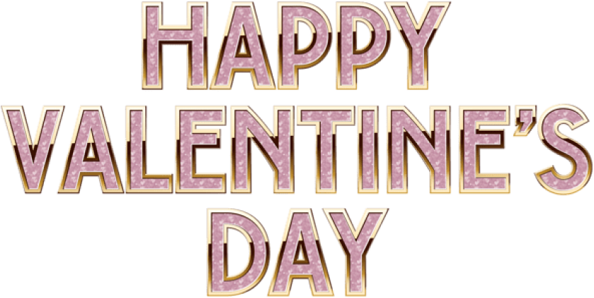 Download Happy Valentine's Day Deco Text Png Images - Portable Network Graphics (850x423), Png Download
