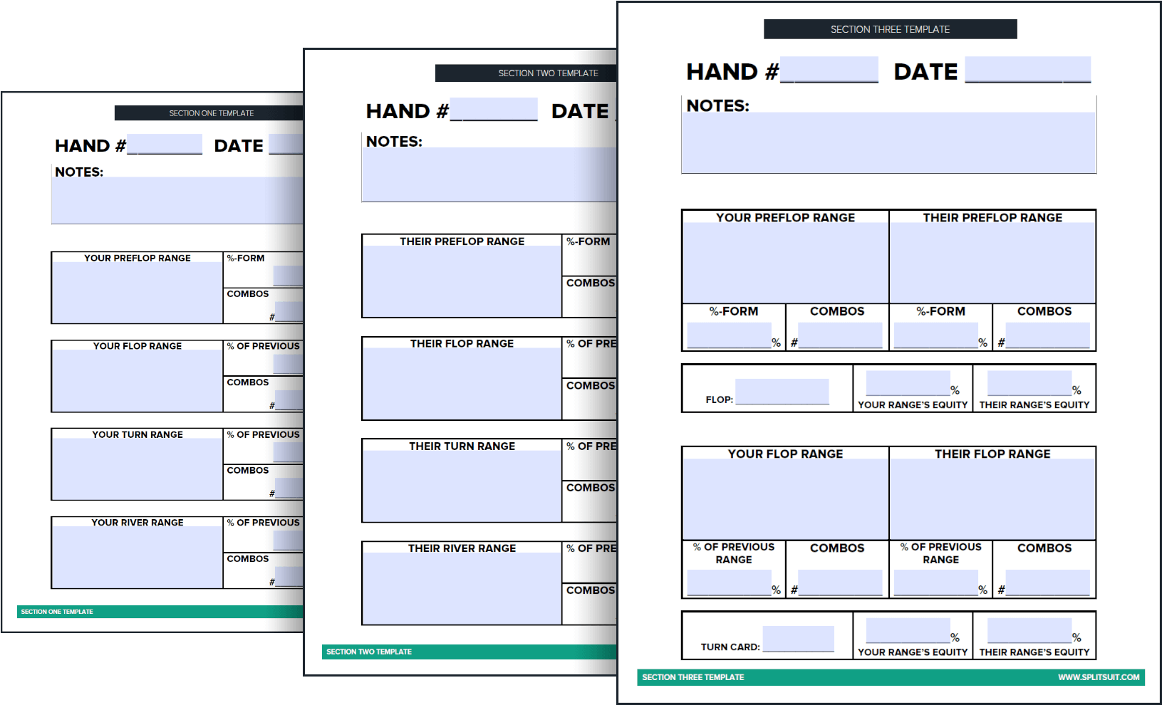 Download Your Templates - Hand Range Worksheet Poker (1650x1043), Png Download