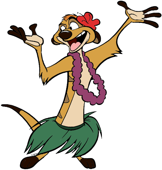 Timon Hula Dancing - Grass Skirt (560x587), Png Download
