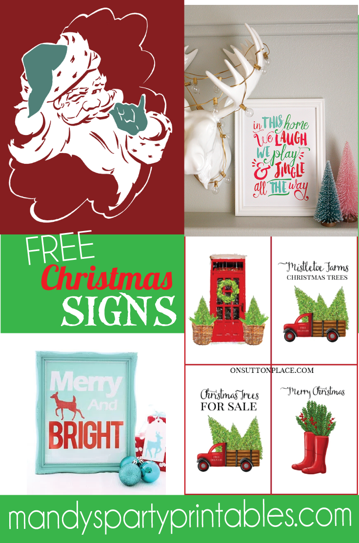 Farmhouse Free Christmas Printables (736x1114), Png Download