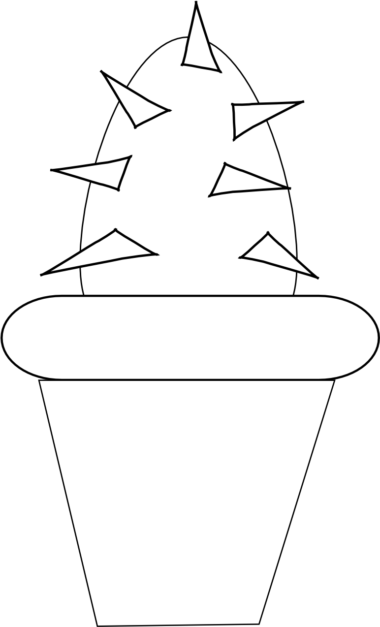 Cactus 6 Black White Line Art Flower 999px 70 - Illustration (999x1413), Png Download