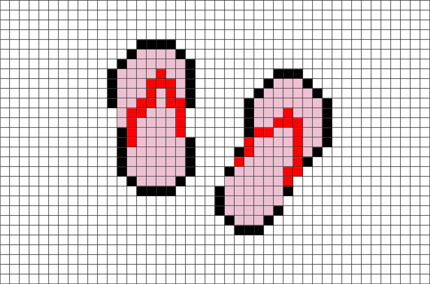 Flip Flop Card Template Flip Flops Pixel Art Brik - Flip Flop Pixel Art (880x581), Png Download