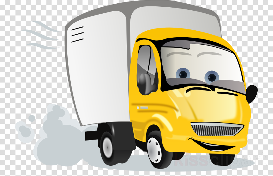 Truck Cartoon Png Clipart Car Van Truck - Delivery Truck Cartoon Png (900x580), Png Download