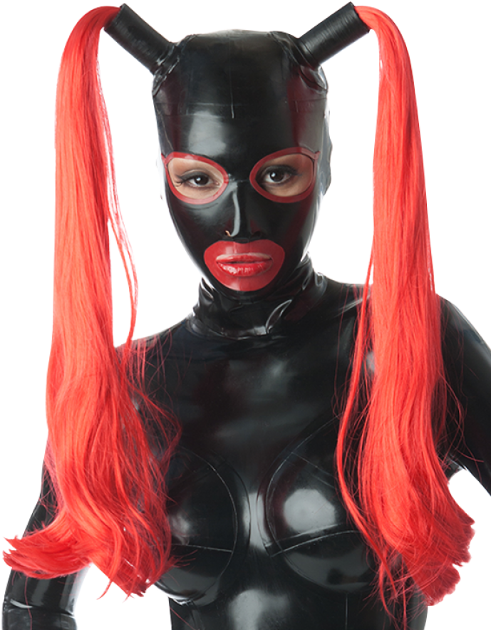 Latex Bdsm Mask Pigtails (700x904), Png Download