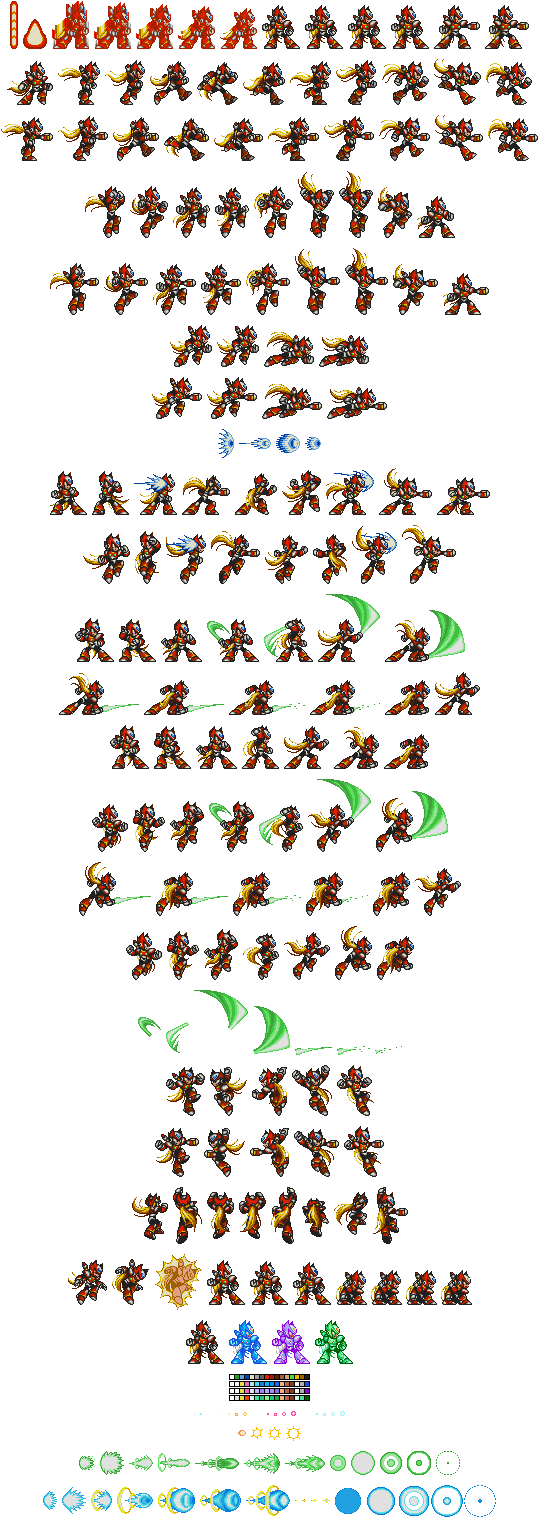 Also Includes Boss Battle Sprites - Megaman X Zero (547x1526), Png Download