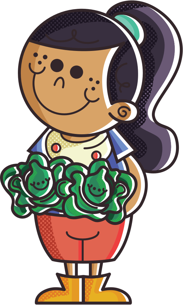 Farmer Girl Holding Lettuce - Lettuce (624x1036), Png Download