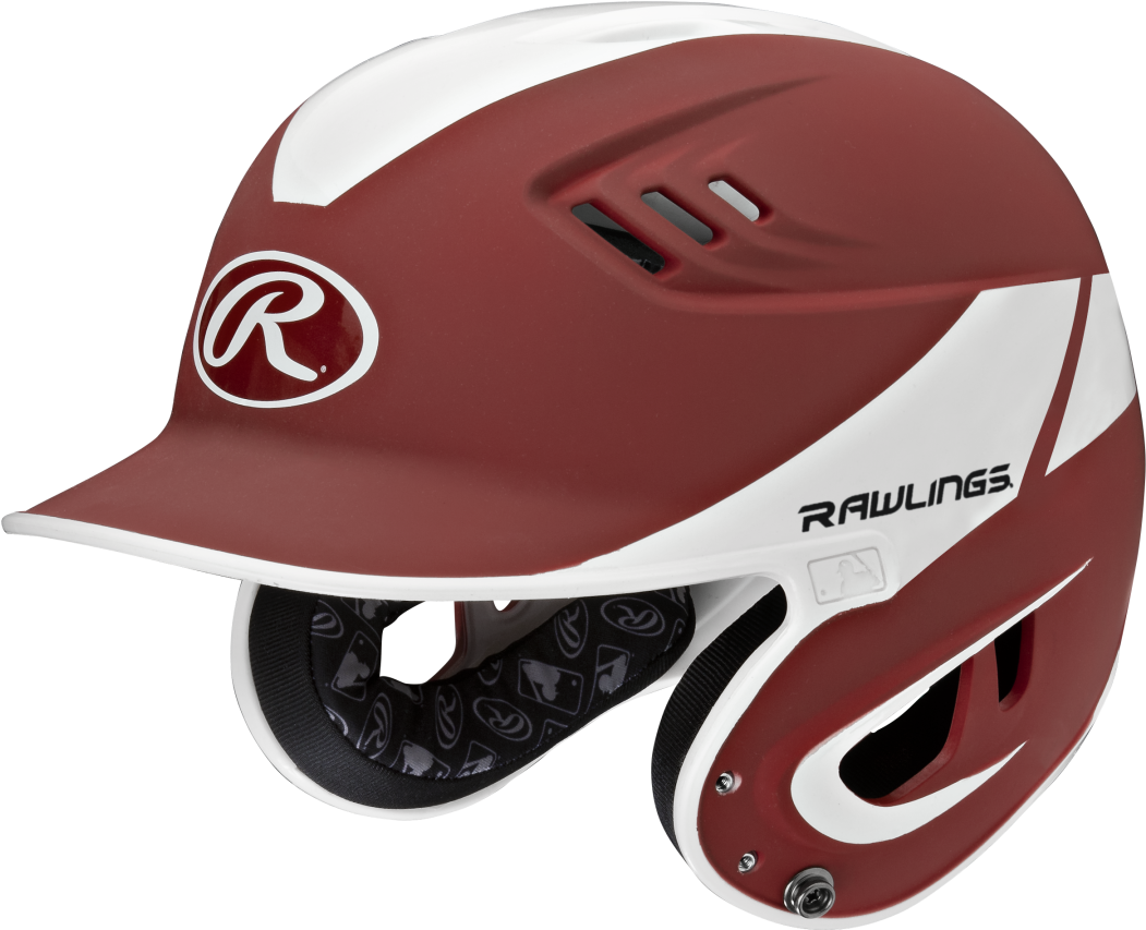 Rawlings R16 Away Junior Batting Helmet, Matte Cardinal/white - Rawlings Velo Two-tone Away Junior Batting Helmet (1050x1050), Png Download