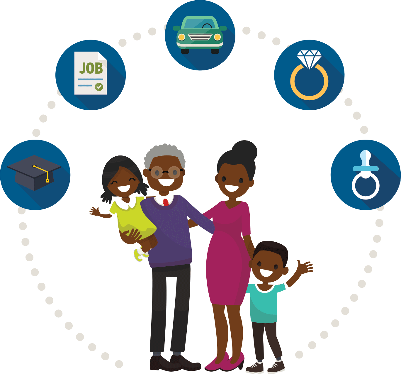 African American Family Clipart (1368x1275), Png Download