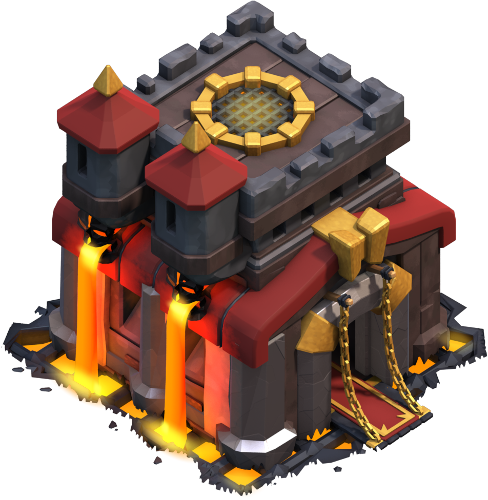 Clash Of Clans Town Hall - Clash Of Clans Town Hall Lvl10 (952x976), Png Download