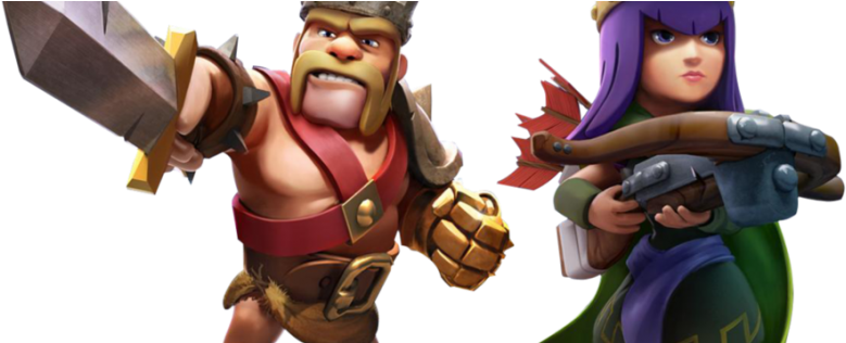 Kingnqueen - Clash Of Clans Png (851x315), Png Download
