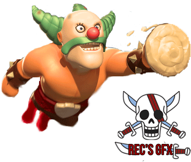 Clown Barbarian Render - Red Haired Pirates Flag (500x400), Png Download