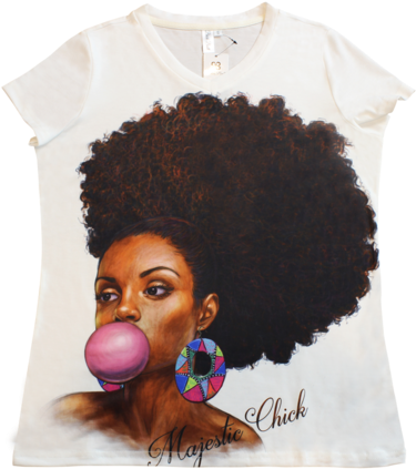 Girl Blowing Bubble Gum Tshirt By Brick Built - T-shirt (384x480), Png Download