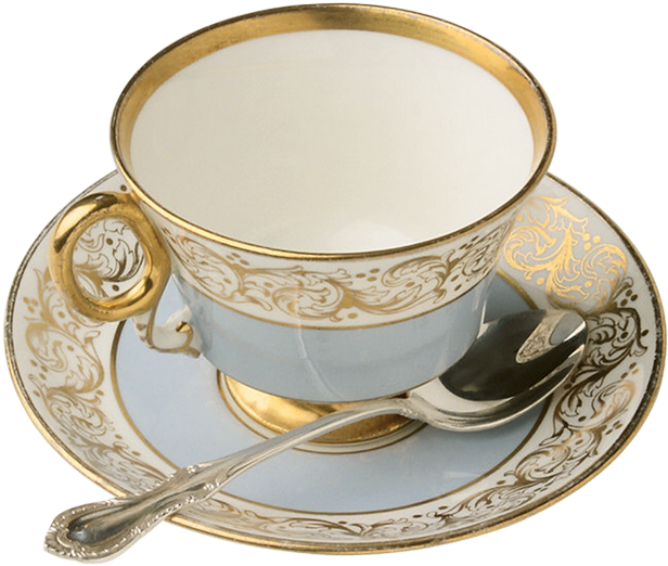Floral Tea Cup Vintage Journal (700x599), Png Download