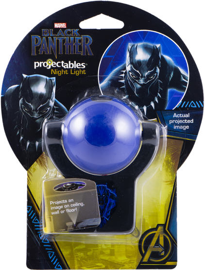 Jasco Projectables Black Panther In-package - Action Figure (555x555), Png Download