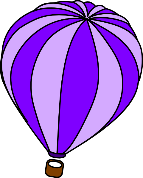 Hot Air Balloon Clipart Watercolor Lilac Flowers Violet - Purple Hot Air Balloon (480x597), Png Download