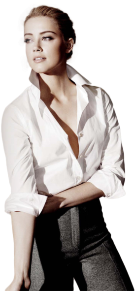 Share This Image - Amber Heard Suit (374x600), Png Download