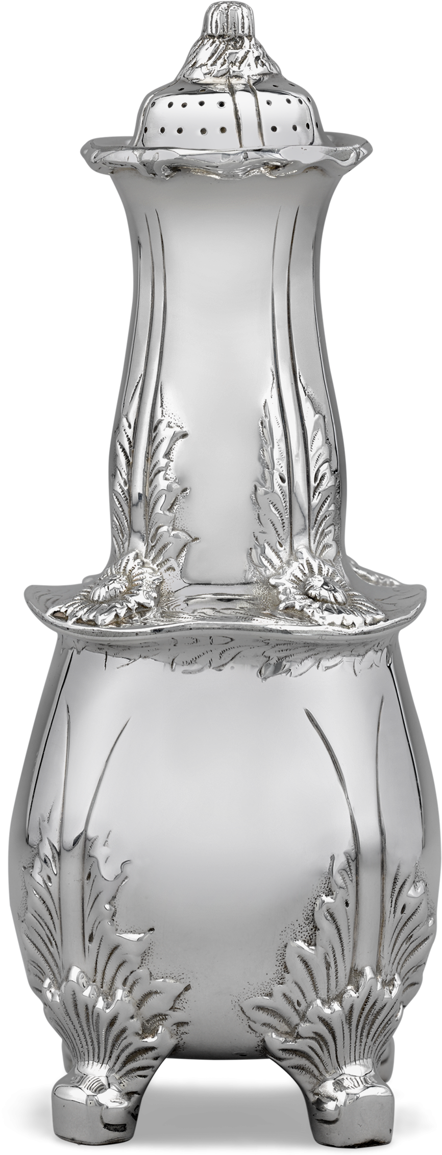 Chrysanthemum Silver Salt Shaker - Silver (2000x2500), Png Download