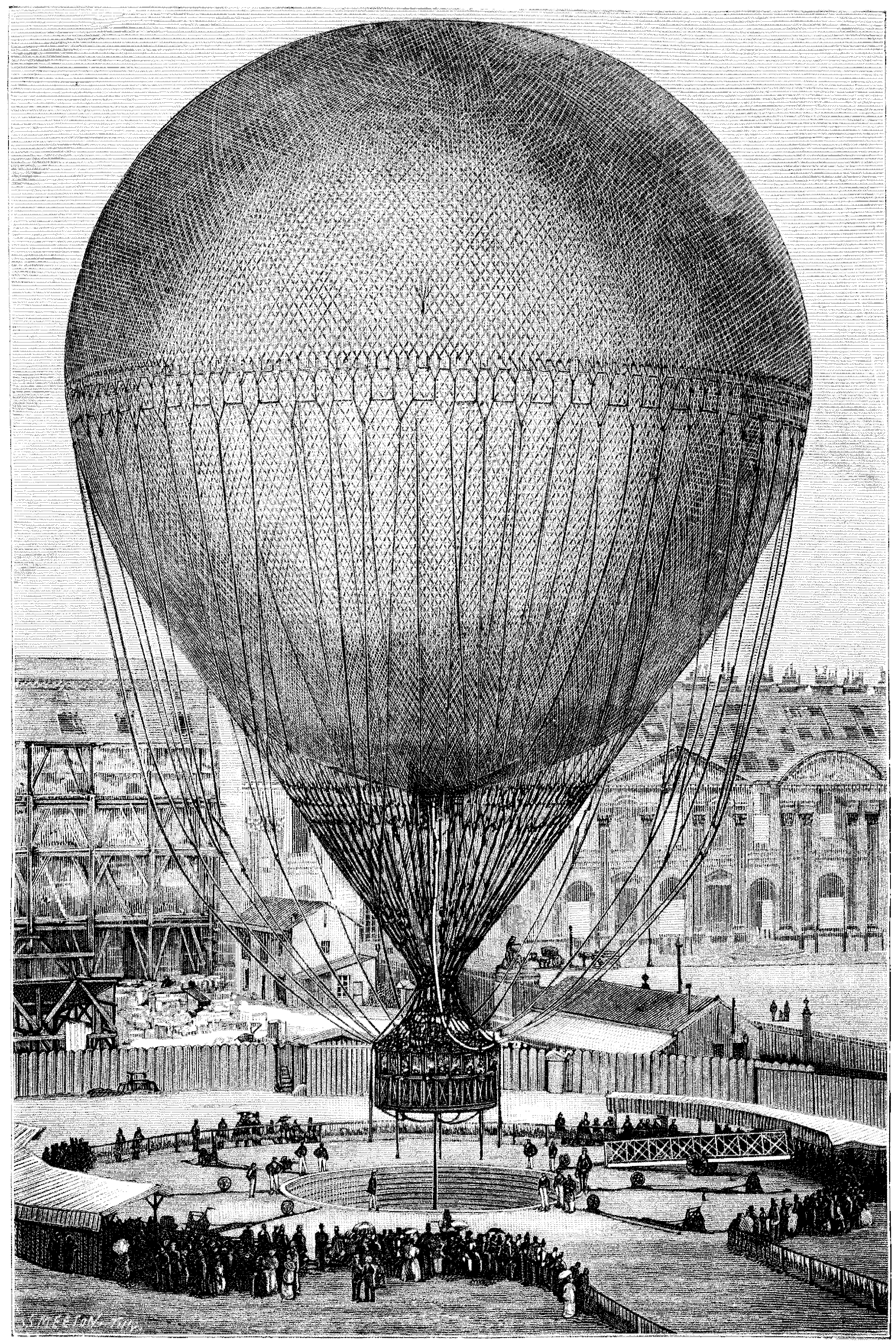 File - La Nature - 1878 - S2 - P217 Ballon Giffard - Tethered Balloon (2103x3155), Png Download