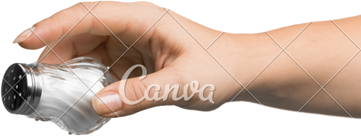 Salt Shaker - Hand Salt Shaker (800x533), Png Download
