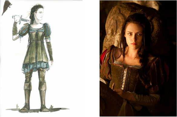 Kristen Stewart's Suede Snow White Costume Begins As - Kristen Stewart Snow White Costume (585x387), Png Download