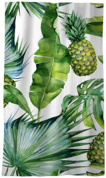 Seamless Watercolor Illustration Of Tropical Leaves - Malloom Pillow Case,sofa Bed Home Decoration Festival (400x400), Png Download