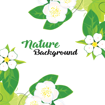 Leaves And Flowers With Nature Background, Leaves, - Flower (360x360), Png Download