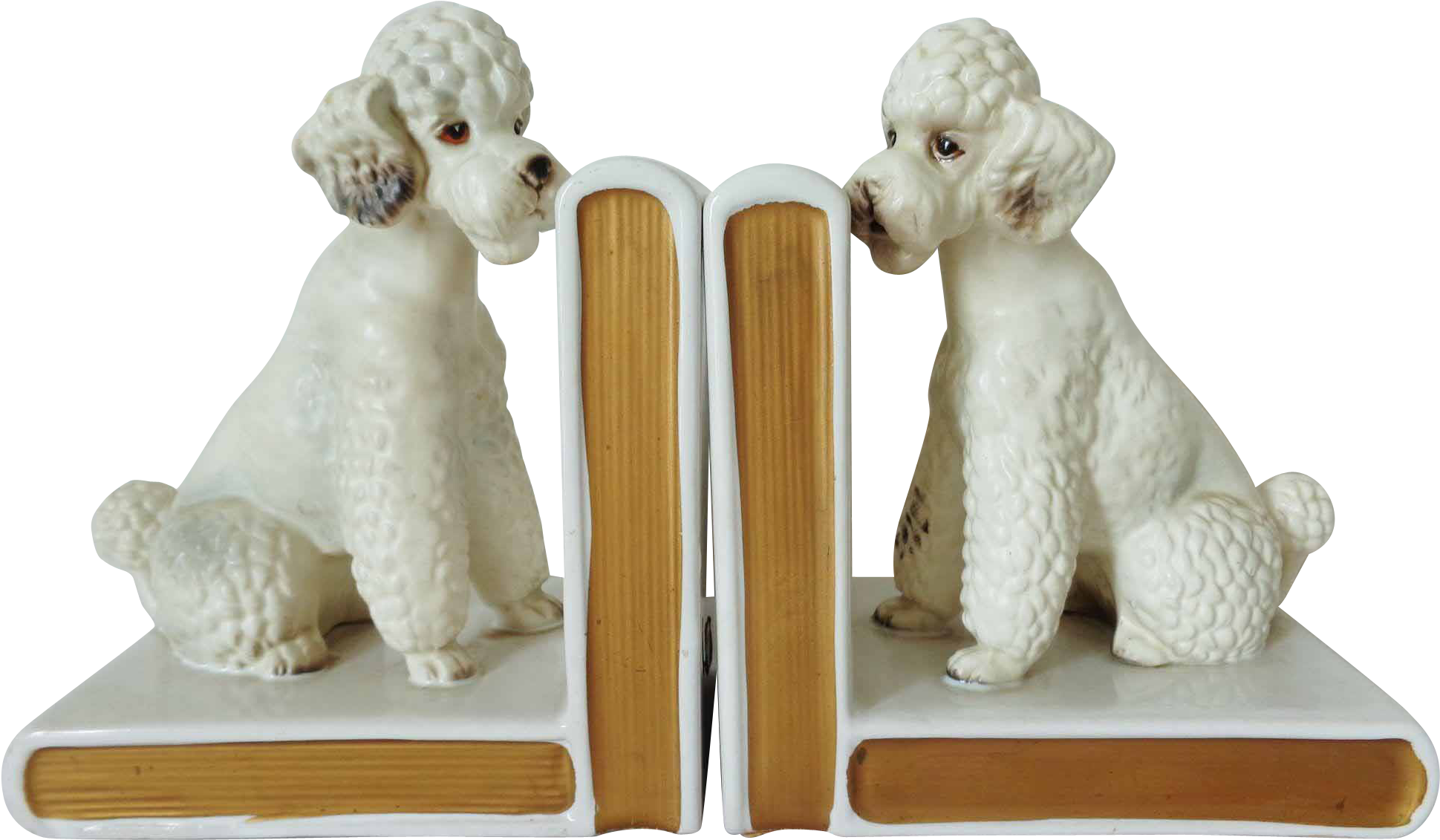 Pair Of Vintage Lefton Pottery French Poodle Bookends - Figurine (1938x1938), Png Download